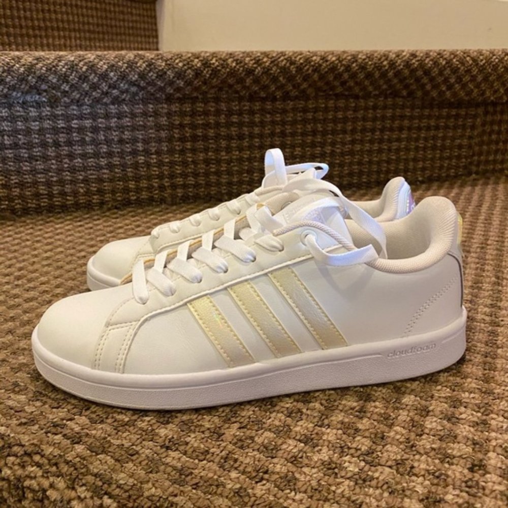 Adidas White Tennis Shoes - Holographic